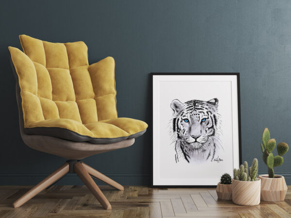 Tigre blanc – Illustration Animalière | Téléchargement Haute Définition par Juliooz - mockup