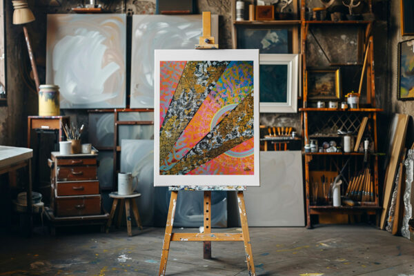 Illustration Calligraffitiz Les yeux ouverts rayons colorés cercles et calligraphie - de Juliooz