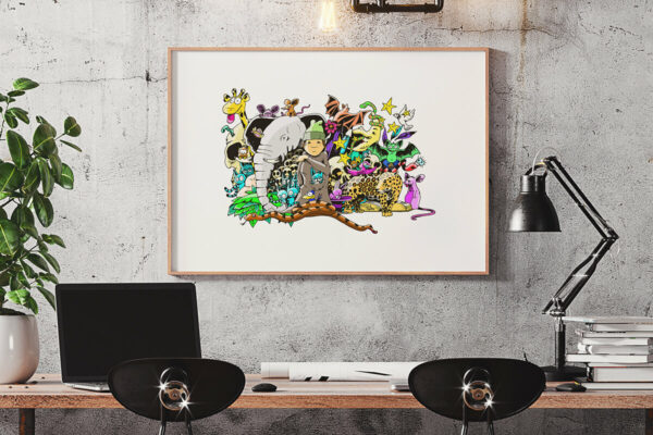 Illustration Jungle Doodles en couleurs, pleine de détails – Juliooz