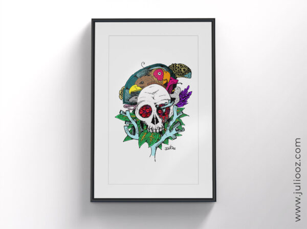 Illustration contemporaine d’une nature morte en couleur par Juliooz