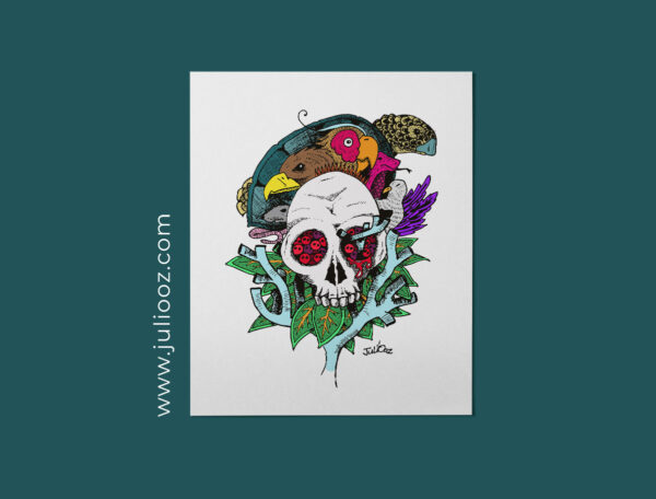 Illustration contemporaine d’une nature morte en couleur par Juliooz