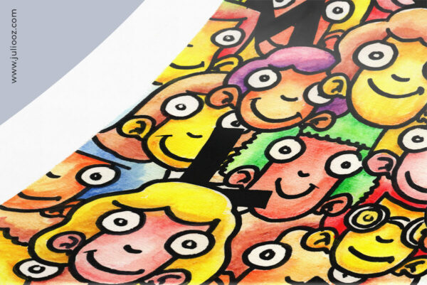 Illustration Smile Grozieux visages colorés sourires positifs - Par Juliooz