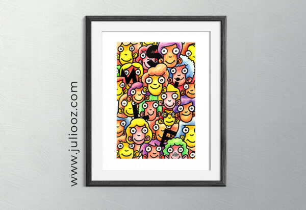 Illustration Smile Grozieux visages colorés sourires positifs - Par Juliooz