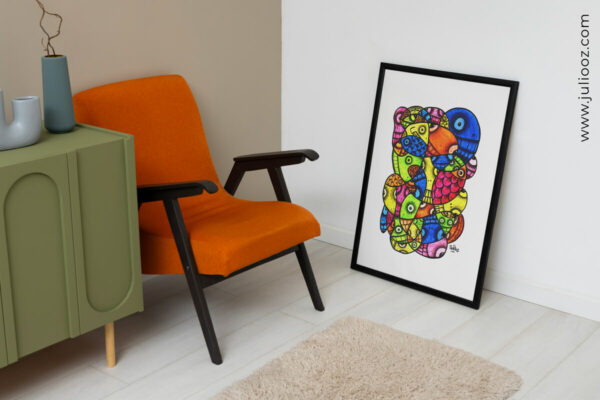 Illustration "Trippy" – Affiche psychédélique abstraite à télécharger - Par Juliooz