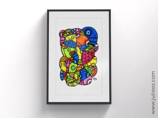 Illustration "Trippy" – Affiche psychédélique abstraite à télécharger - Par Juliooz