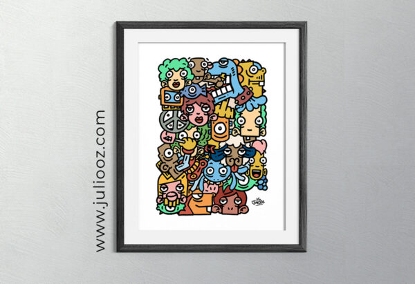 Illustration WARNIKA Grozieux expérimentale couleurs vert marron bleu orange - Par Juliooz