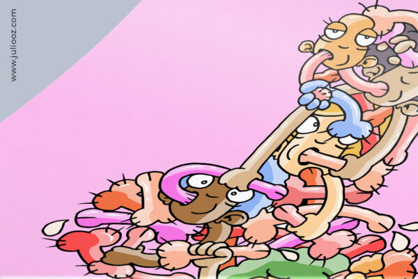 Illustration ZEBI Grozieux humour adulte composition verticale par Juliooz