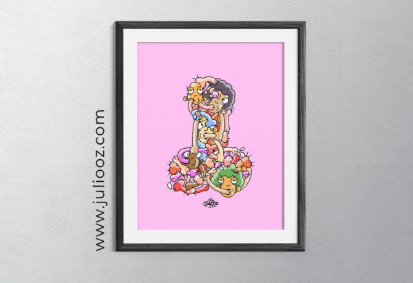 Illustration ZEBI Grozieux humour adulte composition verticale par Juliooz