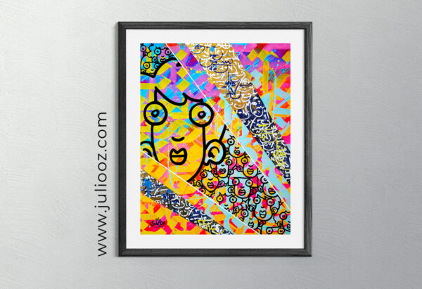 Tableau Clairvoyance Grozieux avec calligraphie gothique et manuscrite colorée par Juliooz