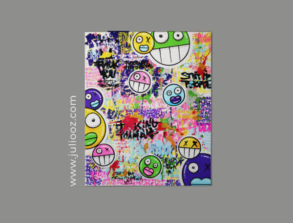 Personnages graffiti et textes provocateurs – FCKNG HMNS illustration par Juliooz