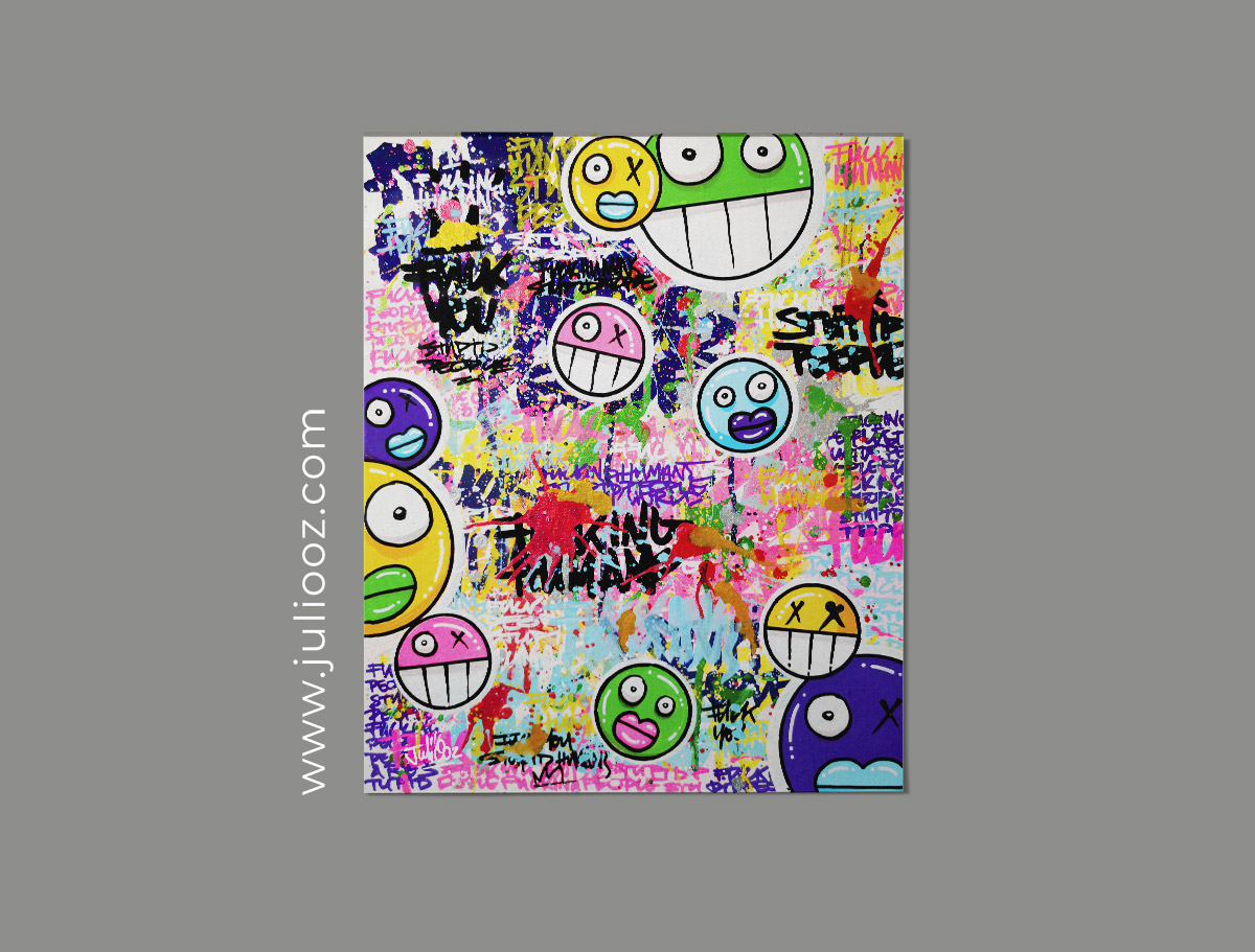Personnages graffiti et textes provocateurs – FCKNG HMNS illustration par Juliooz