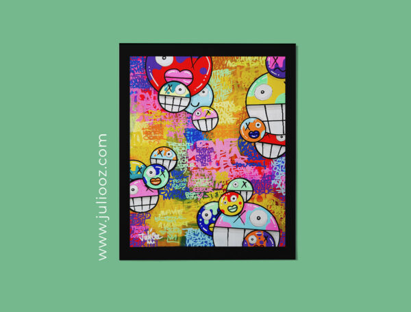 Affiche Je t’aime comme une bulle – street art poétique et coloré par Juliooz