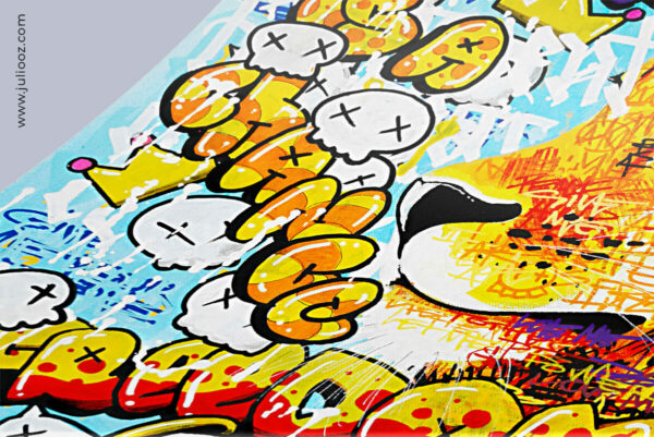 Œuvre street-art “Le lion saigne” – illustration graffiti et calligraphie par Juliooz