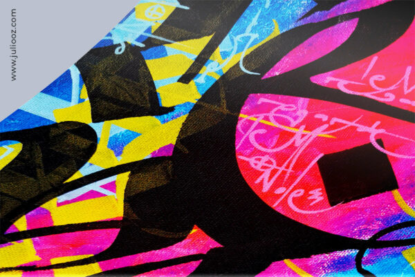Œuvre “Regarde le monde” – illustration street-art et calligraphie par Juliooz