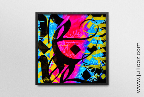 Œuvre “Regarde le monde” – illustration street-art et calligraphie par Juliooz